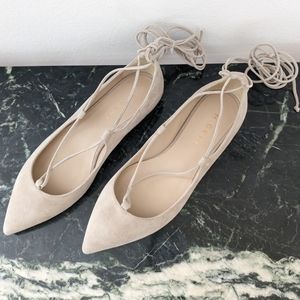 NWOT M. Gemi Brezza Lace Up Suede Ballet Flat